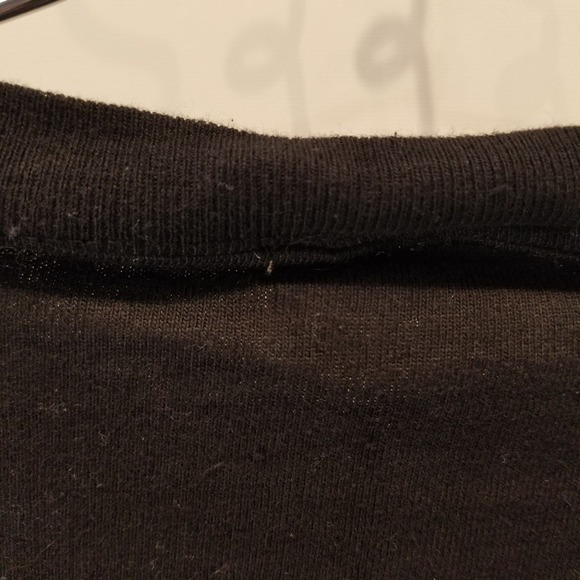 Vintage 90's Scared Guy Black Cotton Embroidered Tee Size XXL - Picture 8 of 10